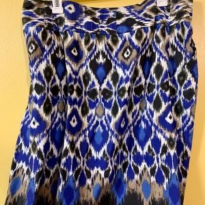 Fashion Bug - Blue Pattern Knee-Length Skirt